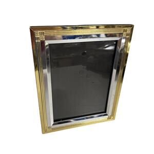 Vintage Gold Silver Standing Picture Photo Frame Metal Burnes Of Boston 5x7